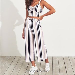 matching hollister plaid top and pants set